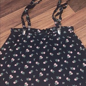 Forever 21 summer floral skirt with suspenders